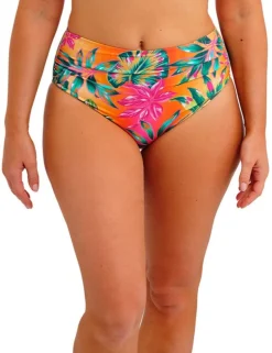 Sunset Reef Printed Ruched Full Bikini Bottoms