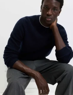 Supersoft Ribbed Crew Neck Jumper with Wool