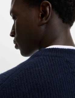 Supersoft Ribbed Crew Neck Jumper with Wool