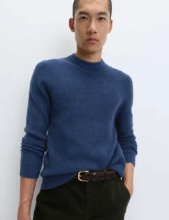 Supersoft Ribbed Crew Neck Jumper with Wool