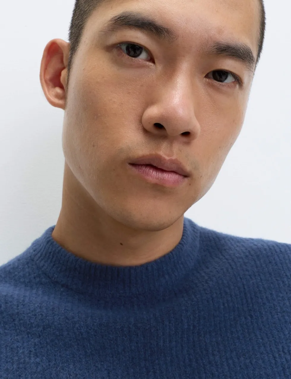 Supersoft Ribbed Crew Neck Jumper with Wool