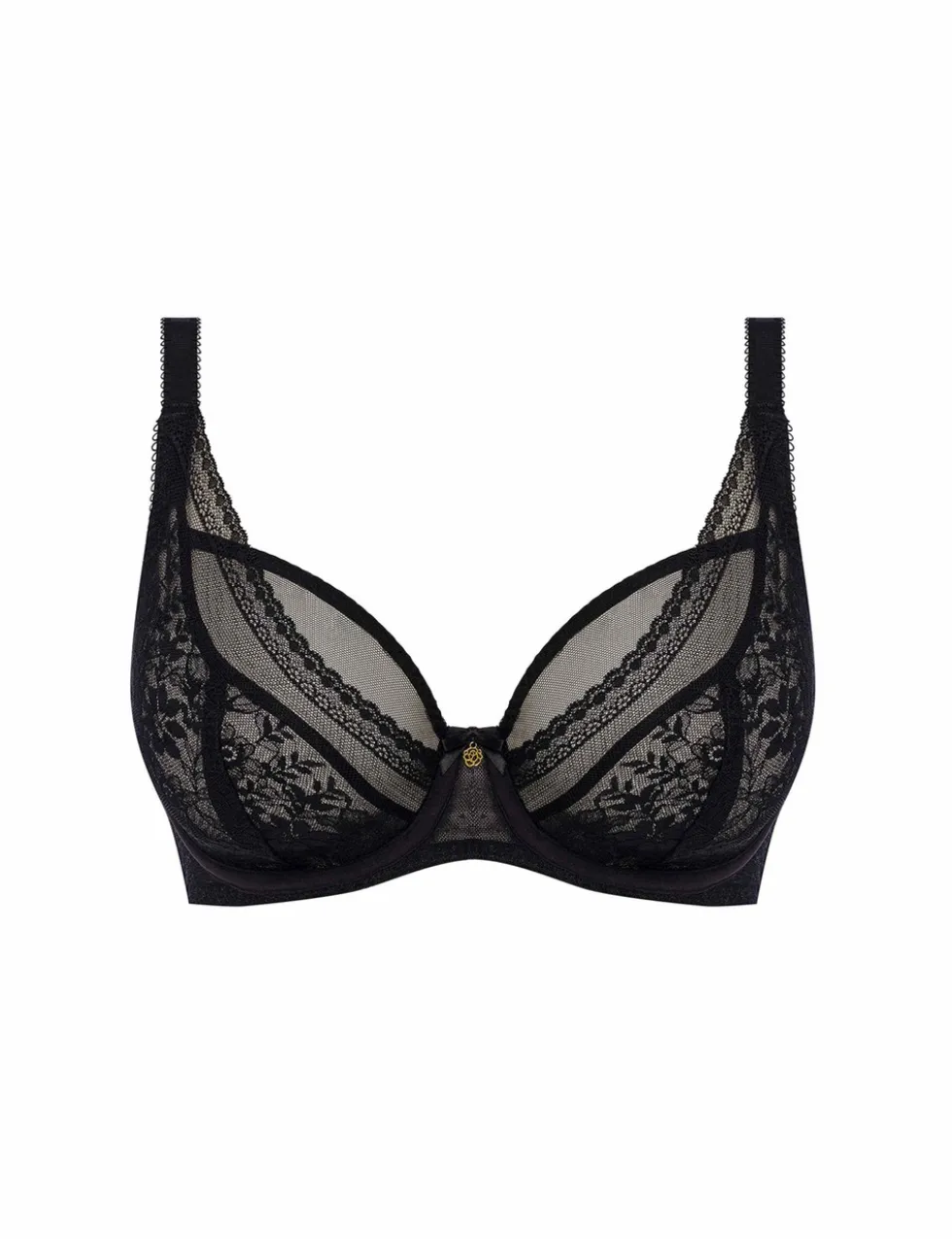 Sydnie Lace & Mesh Wired Plunge Bra (D-H)