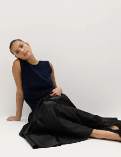 Taffeta Midi Circle Skirt