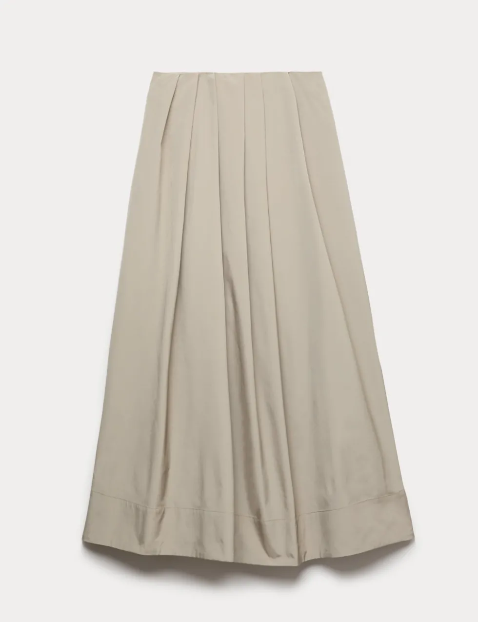 Taffeta Pleated Maxi Skirt