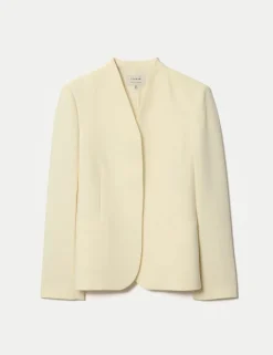 Tailored Collarless Blazer