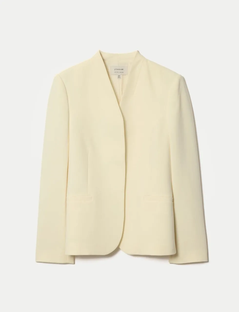 Tailored Collarless Blazer