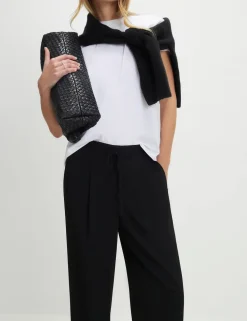 Tailored Drawstring Wide Leg Trousers