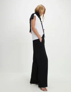 Tailored Drawstring Wide Leg Trousers