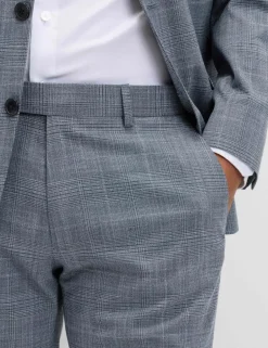 Tailored Fit Check Stretch Trousers