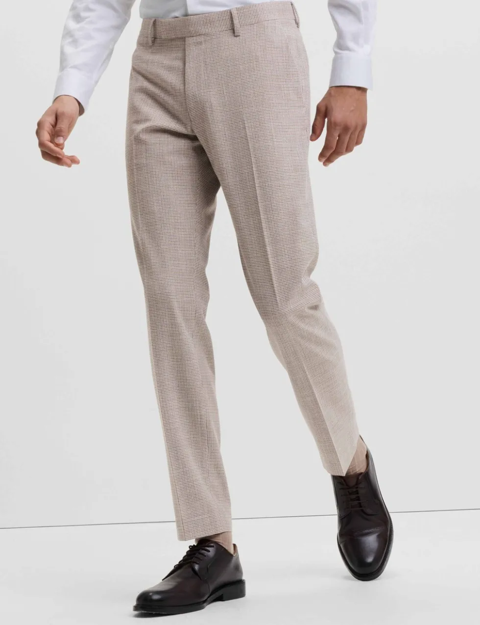 Tailored Fit Check Suit Trousers