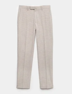 Tailored Fit Check Suit Trousers