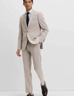 Tailored Fit Check Suit Trousers