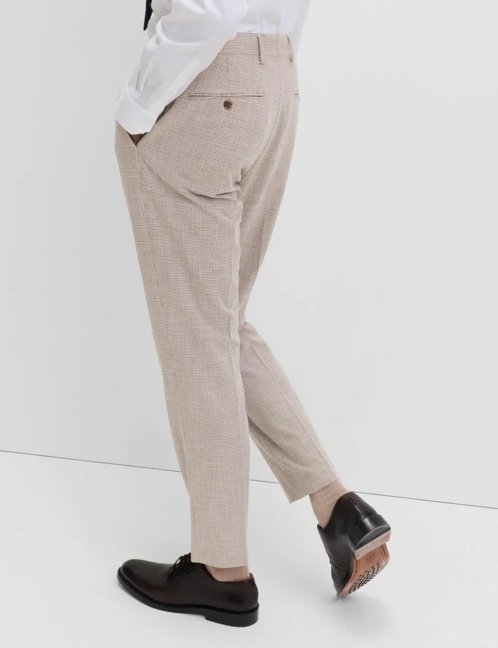 Tailored Fit Check Suit Trousers