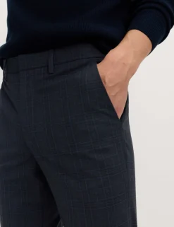 Tailored Fit Check Suit Trousers