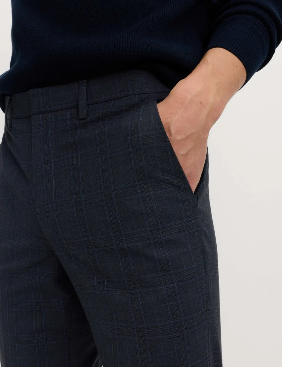 Tailored Fit Check Suit Trousers