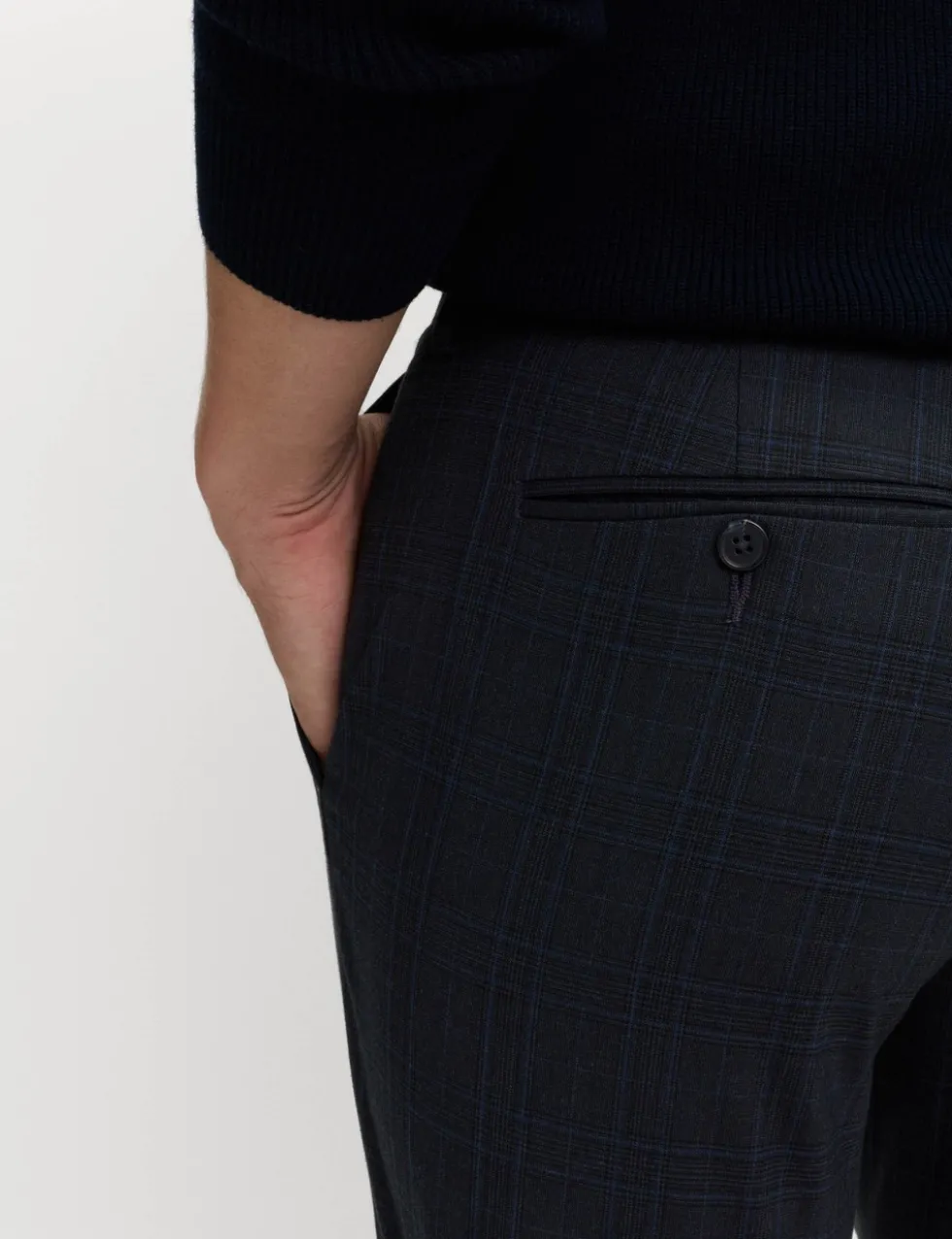 Tailored Fit Check Suit Trousers