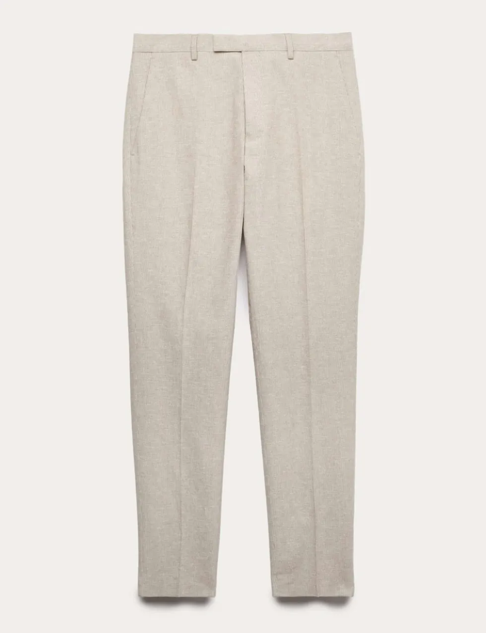 Tailored Fit Cotton Linen Striped Suit Trousers