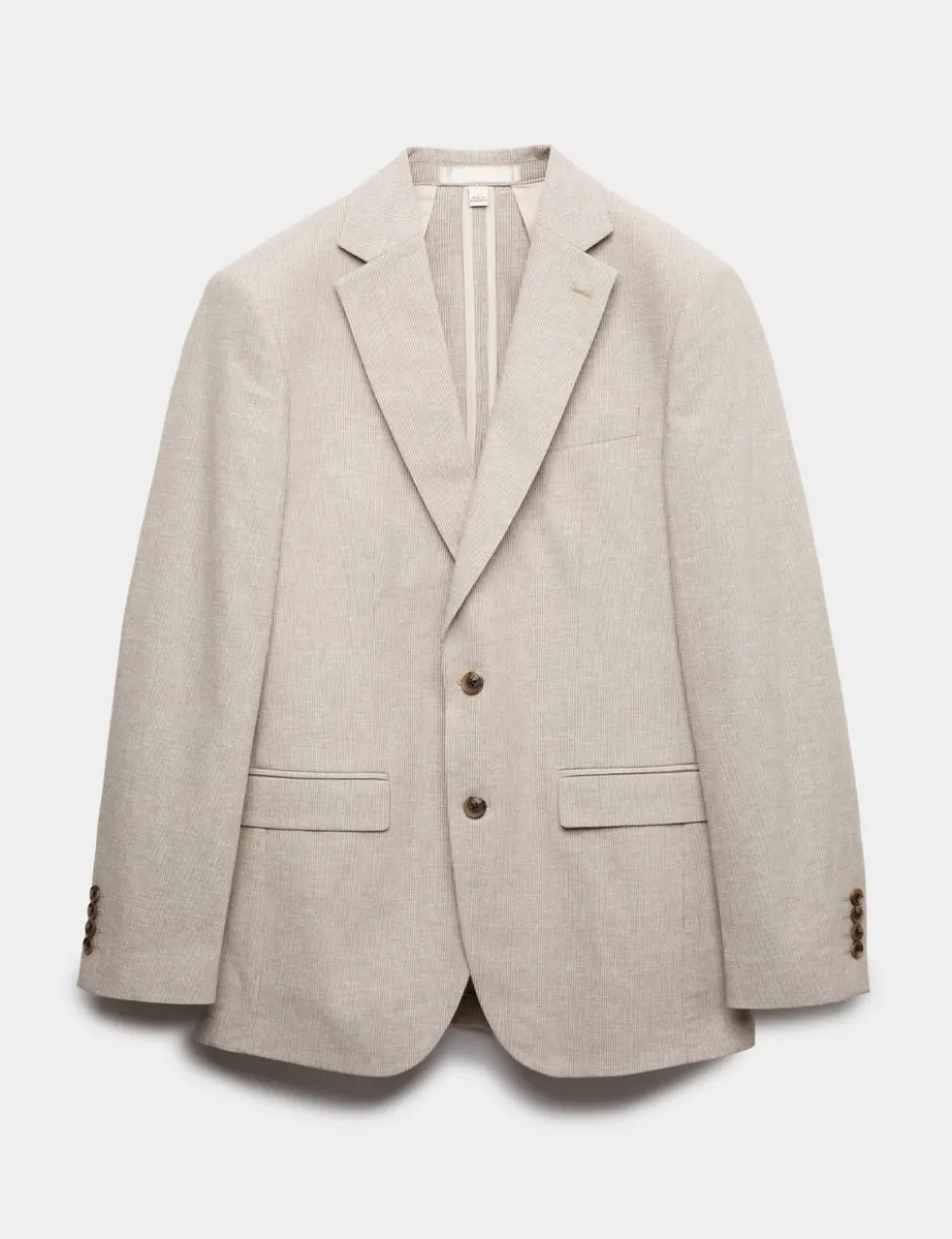 Tailored Fit Cotton Linen Striped Jacket