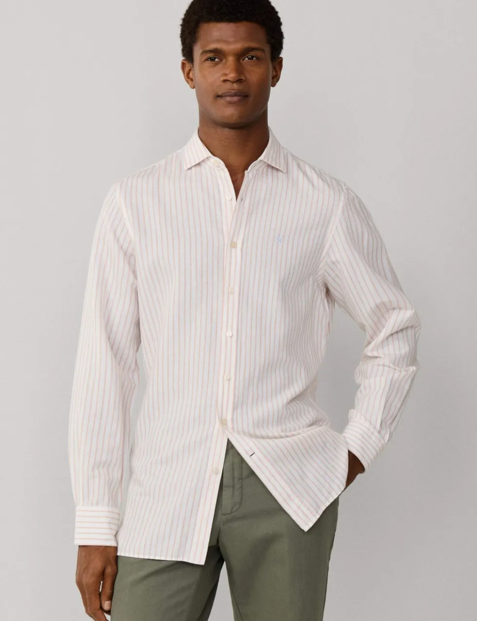 Tailored Fit Cotton Rich Striped Shirt