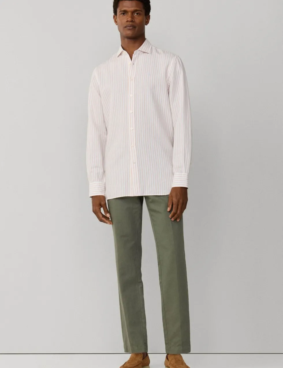 Tailored Fit Cotton Rich Striped Shirt