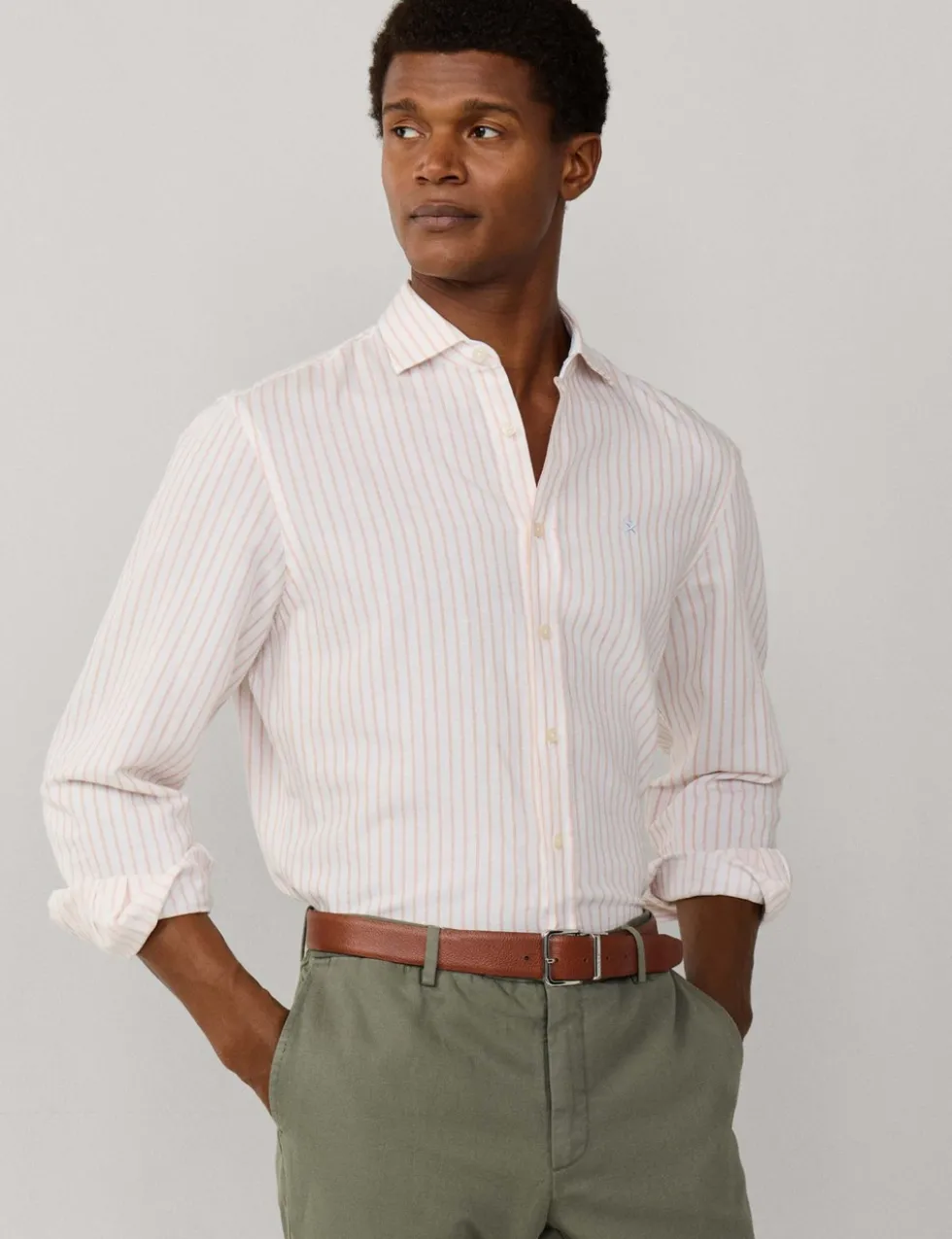 Tailored Fit Cotton Rich Striped Shirt