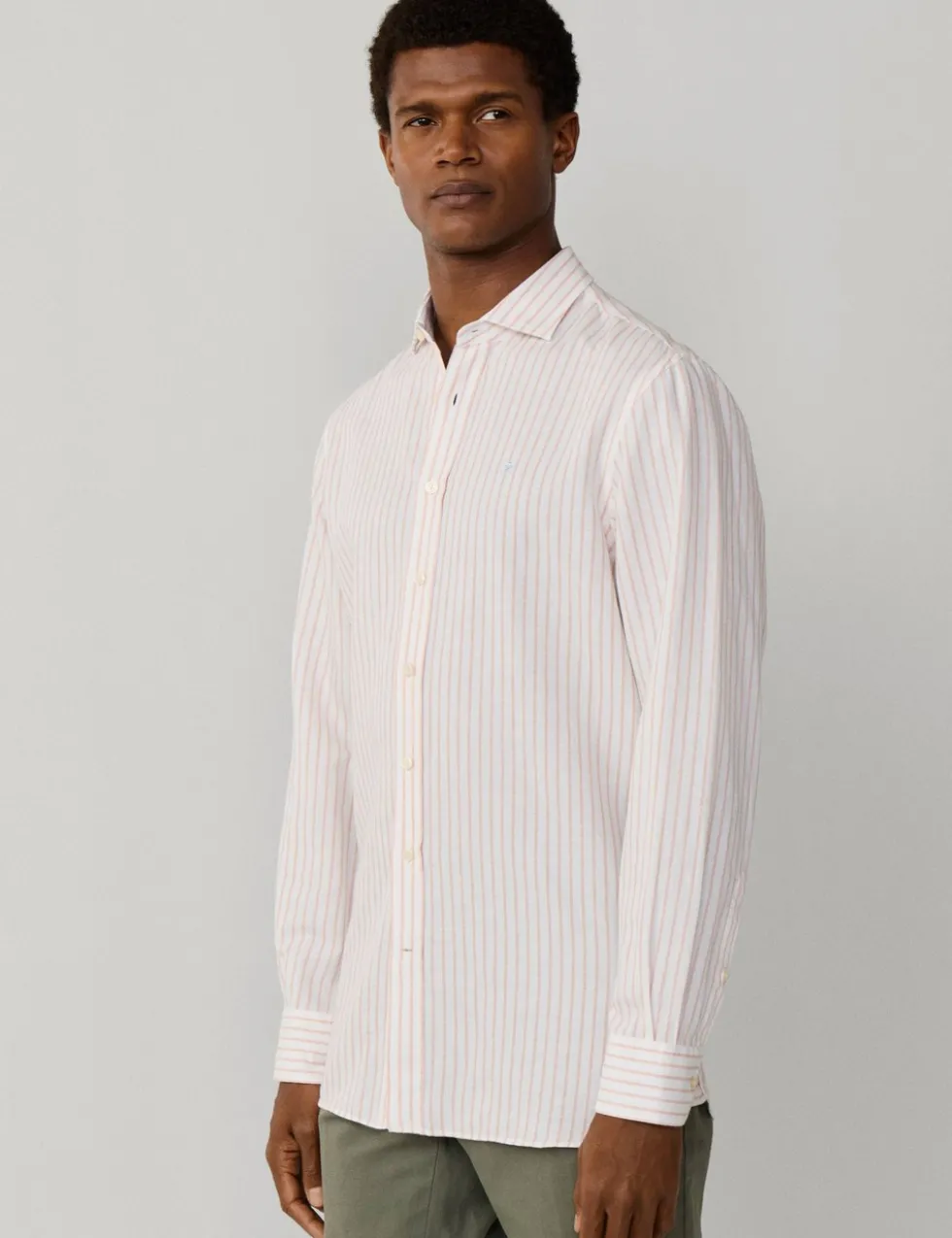 Tailored Fit Cotton Rich Striped Shirt