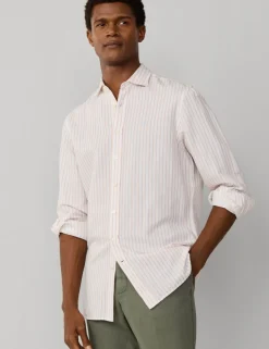 Tailored Fit Cotton Rich Striped Shirt