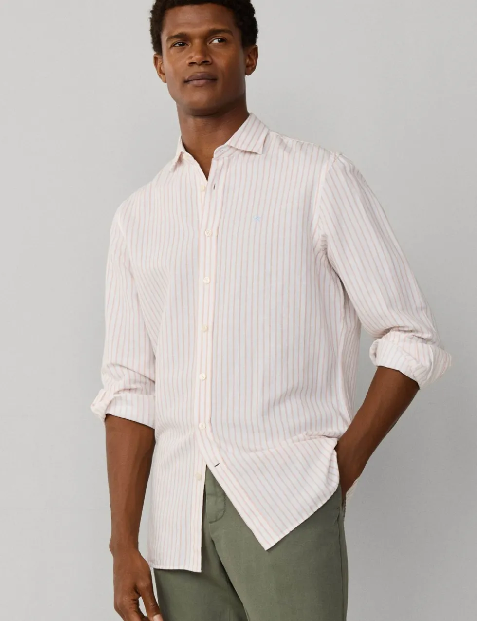 Tailored Fit Cotton Rich Striped Shirt
