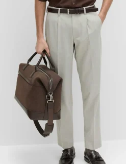 Tailored Fit Flat Front Puppytooth Trousers