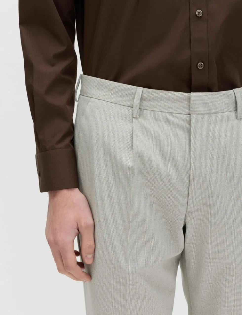Tailored Fit Flat Front Puppytooth Trousers