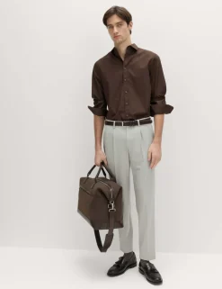 Tailored Fit Flat Front Puppytooth Trousers