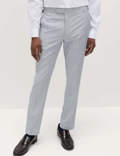 Tailored Fit Herringbone Trousers