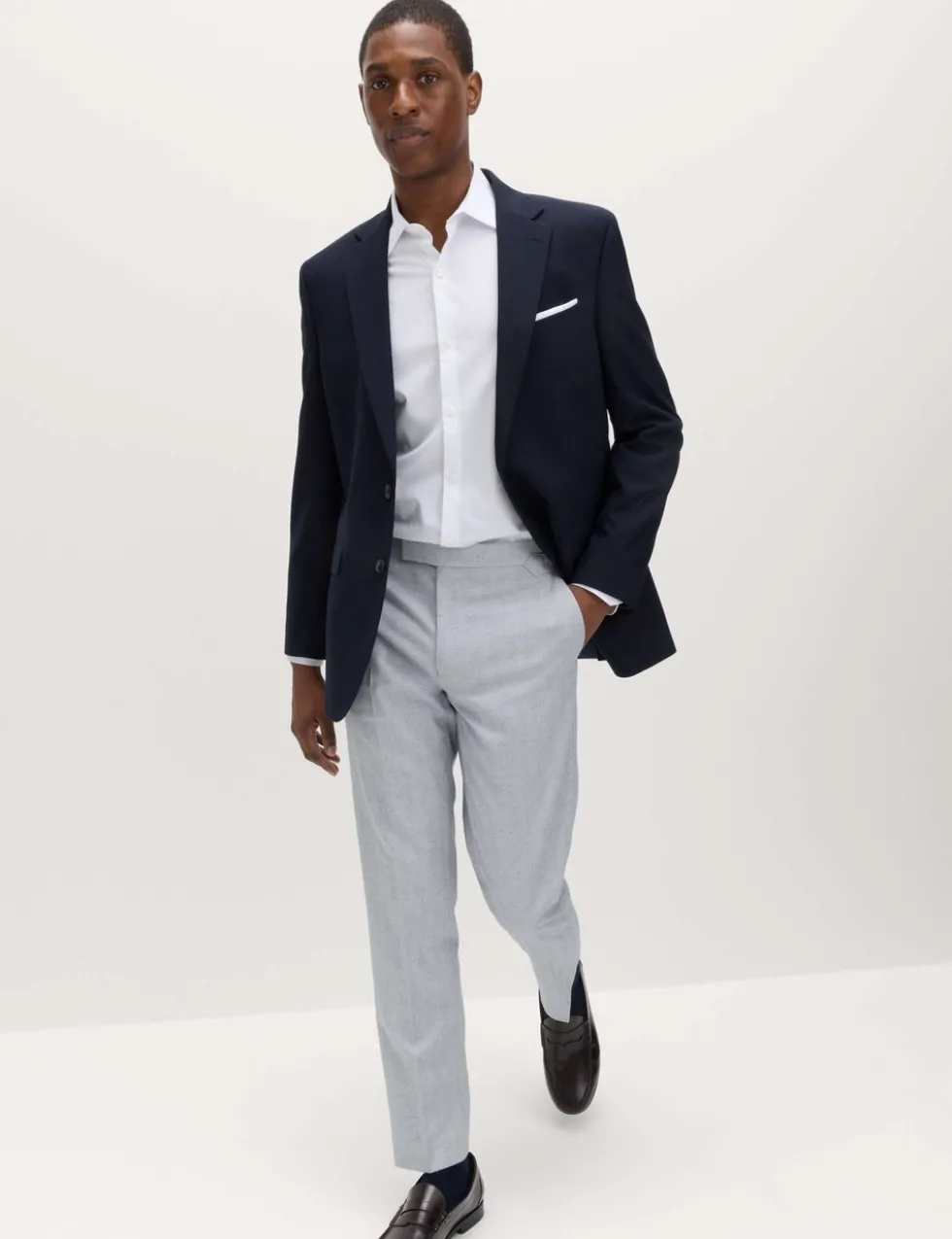 Tailored Fit Herringbone Trousers