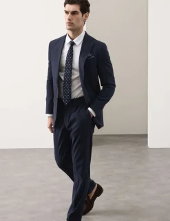 Tailored Fit Italian Performance Linen Blend Suit Jacket