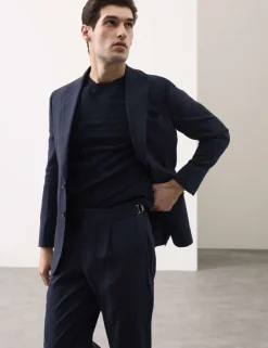 Tailored Fit Italian Performance Linen Blend Suit Jacket
