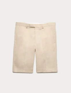 Tailored Fit Italian Performance Linen Blend Suit Shorts