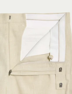 Tailored Fit Italian Performance Linen Blend Suit Shorts