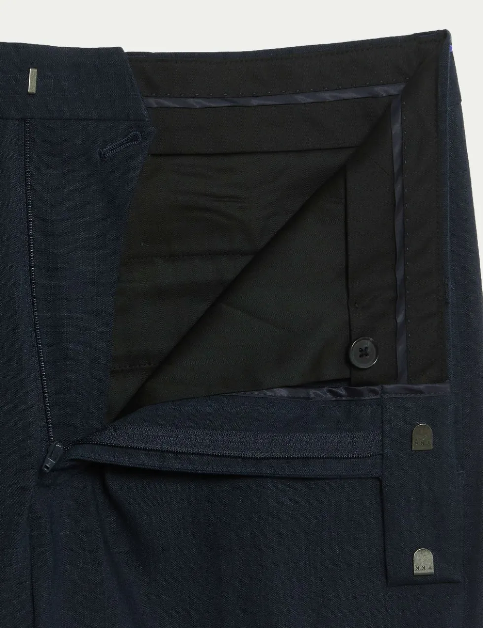 Tailored Fit Italian Performance Linen Blend Suit Trousers