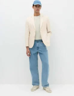 Tailored Fit Italian Performance Linen Blend Suit Jacket