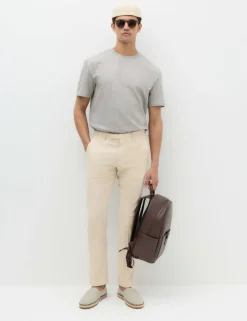 Tailored Fit Italian Performance Linen Blend Suit Trousers