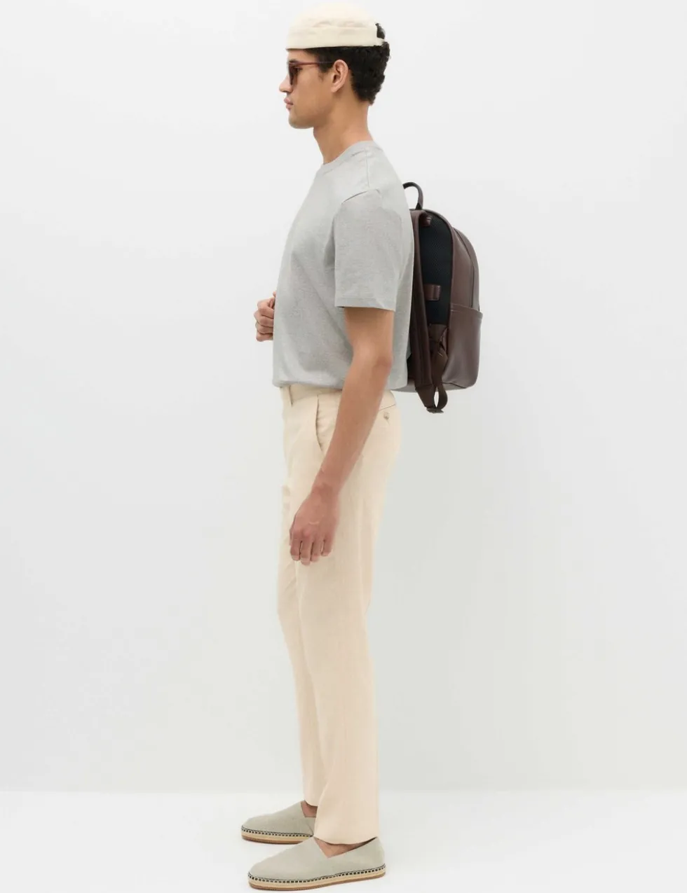 Tailored Fit Italian Performance Linen Blend Suit Trousers
