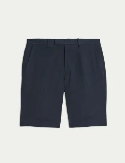 Tailored Fit Italian Performance Linen Blend Suit Shorts