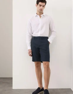 Tailored Fit Italian Performance Linen Blend Suit Shorts