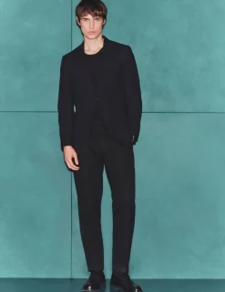 Tailored Fit Italian Performance Linen Blend Suit Trousers