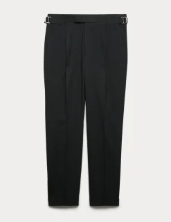 Tailored Fit Italian Performance Linen Blend Suit Trousers