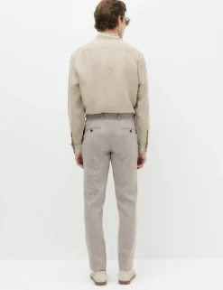 Tailored Fit Italian Performance Linen Blend Suit Trousers