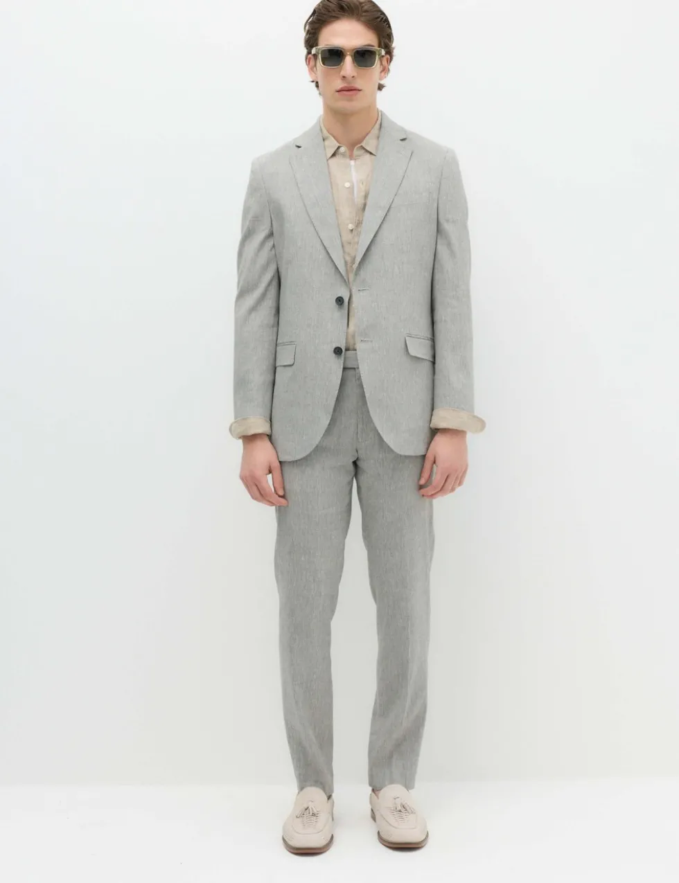 Tailored Fit Italian Performance Linen Blend Suit Jacket