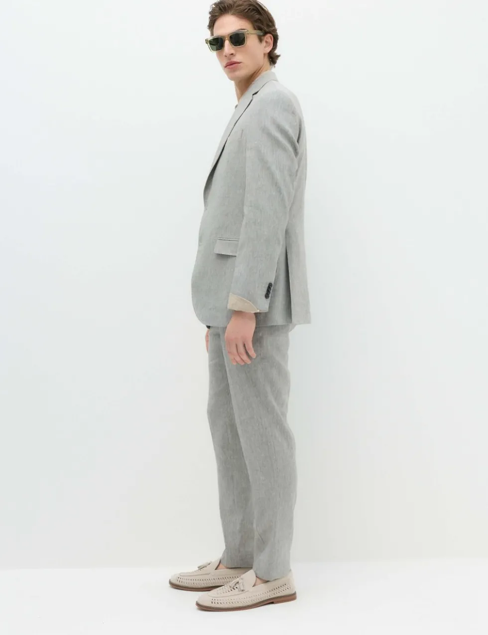 Tailored Fit Italian Performance Linen Blend Suit Jacket