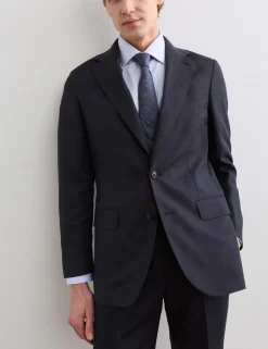 Tailored Fit Italian Silk & Linen Suit Jacket