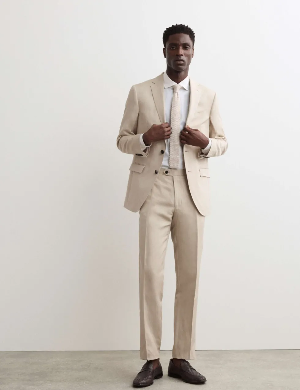 Tailored Fit Italian Silk & Linen Suit Jacket